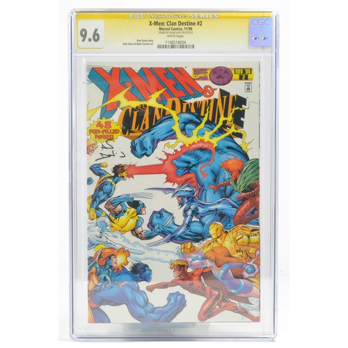 409 - Graded Comic Book interest comprising X-Men; Clan Destine #2. Marvel Comics 11/96 - signed by Alan D... 