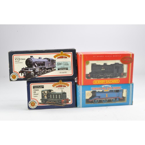 418 - Model Railway comprising four assorted locomotives including Bachmann Class 03 Diesel, Hornby Thomas... 