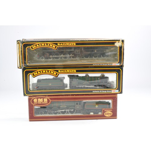 419 - Model Railway comprising three assorted locomotives including GMR Airfix Castle Class Locomotive, Ma... 