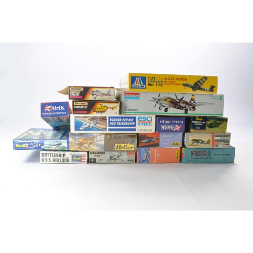 445 - Sixteen Plastic Model Kits, mostly model aircraft themed including some vintage issues from Revell, ... 