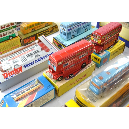 475 - An impressive collection of older Bus / Coach issues from Dinky and Corgi including some harder to f... 