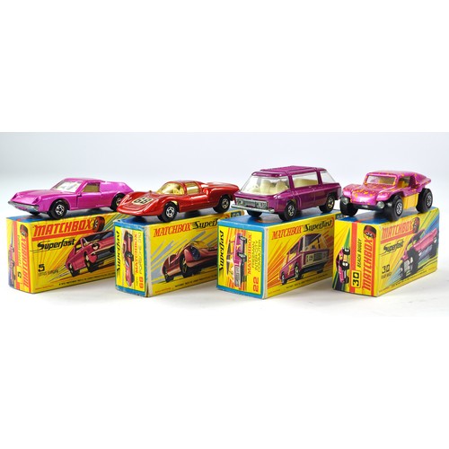 573 - A group of Matchbox Superfast to include no's. 30, 22, 68 and 5. All generally excellent in good to ... 