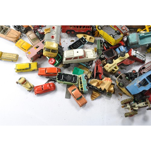 481 - A very interesting childhood collection of vintage 'playworn' diecast comprising Corgi, Dinky, Match... 