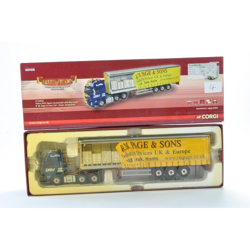 33 - Corgi Model Truck Issue comprising No. CC14018 Volvo FH12 Open Curtainside with box load in the live... 