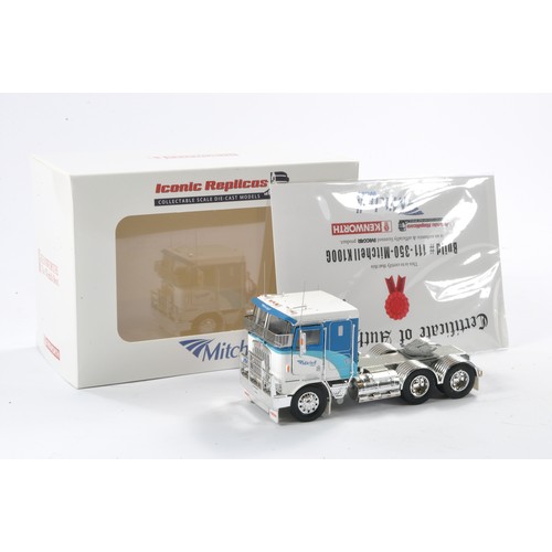 98 - Iconic Replicas Model Truck issue comprising Kenworth in the livery of Mitchell. Looks to be without... 