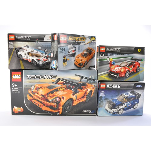 7 - Lego Model Kits comprising 1)  No. 75880 McLaren 720S, 2)  No. 75886 Ferrari 488 GT3 Scuderia Cross,... 