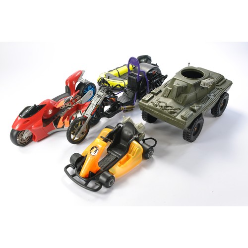 9 - Five Action Man themed vehicles as shown. Some signs of light playwear.