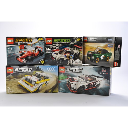 14 - Lego group of Speed Champion Sets including Audi R8, Audi Sport Quattro, Scuderia Ferrari, Ford Must... 