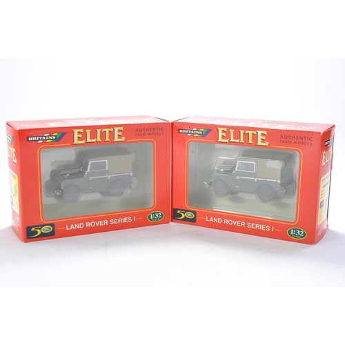 122 - Britains Farm 1/32 issues comprising No. 00174 Elite Series Land Rover Series 1 x 2. Both look to be... 