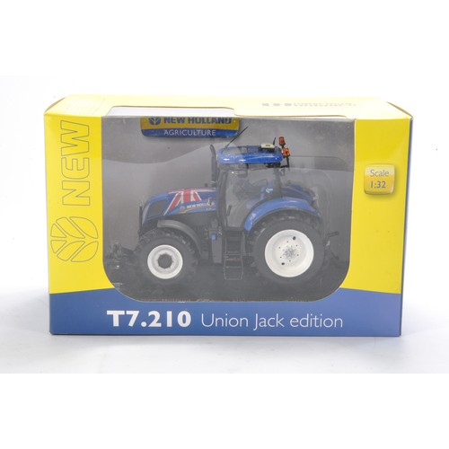 128 - Farm model interest comprising Universal Hobbies 1/32 New Holland T7. 210 Tractor  -  Union Jack Edi... 