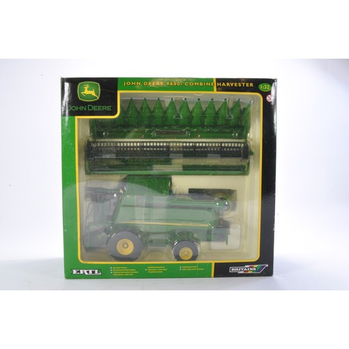 144 - Farm model interest comprising Ertl Britains 1/32 John Deere 9880i Combine Harvester. Looks to be ex... 