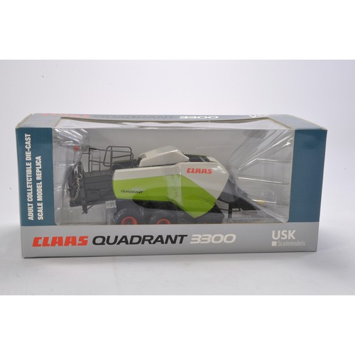 159 - Farm model interest comprising USK Scalemodels 1/32 Claas Quadrant 3300 Baler. Looks to be excellent... 