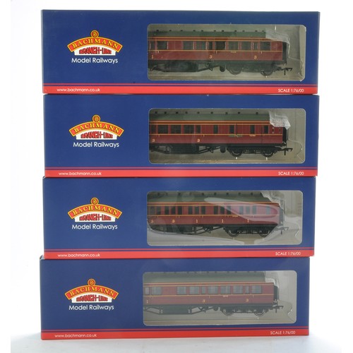 280 - Bachmann Model Railway comprising four LMS Corridor Coaches. Excellent with little if any use in box... 