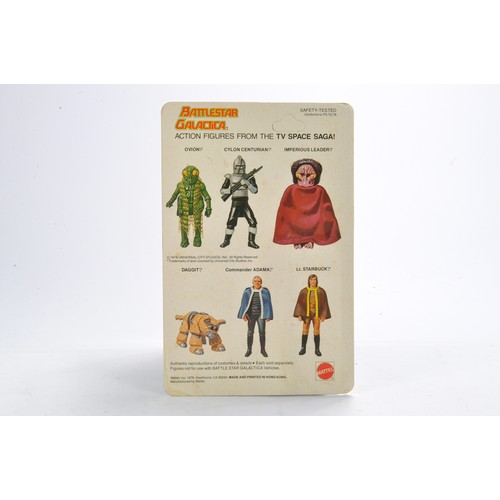 365 - Mattel Vintage Battlestar Galactica Figure comprising Commander Adama. Factory sealed on unpunched c... 