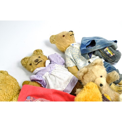 487 - Collection of Vintage Bears with moderate to significant wear.