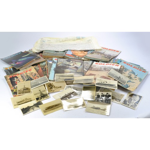 589 - An assortment of Soldier Magazines in addition to interesting vintage military photographs / post ca... 