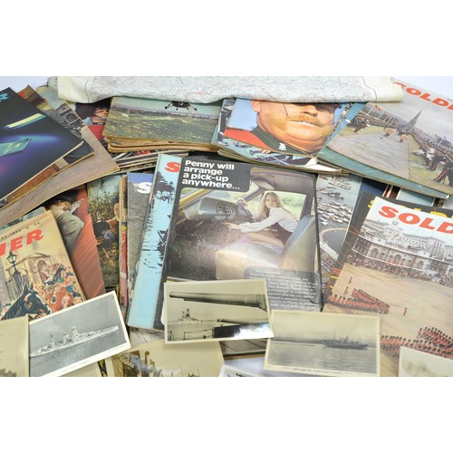 589 - An assortment of Soldier Magazines in addition to interesting vintage military photographs / post ca... 