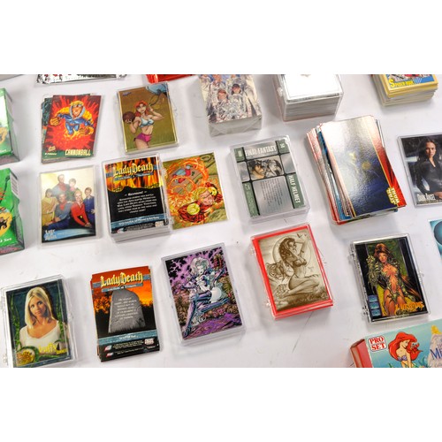 590 - A large collection of trading cards comprising comic genre from Marvel, Top Cow, DC etc inclusive of... 