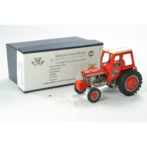 69 - Martyn Farm Models hand built 1/32 farm issue comprising Massey Ferguson 1080 Tractor. In need of at... 