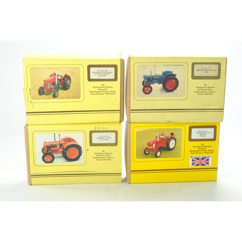 70 - Scaledown Models 1/32 White Metal Tractor Kits comprising Fordson N on Tyres, Nuffield 4/65, Fordson... 