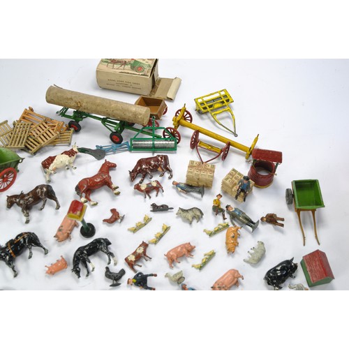 87 - A large assortment of lead metal figures and animals from Britains, Timpo, Crescent etc. Many with s... 