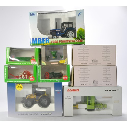 91 - Misc. Farm Tractor and Implement group comprising Siku, Atlas plus Imber Models Ford 5640 (not previ... 