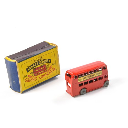 223 - Matchbox Regular Wheels No. 5a London Bus. Red with 'Buy Matchbox'. Generally good, some more obviou... 