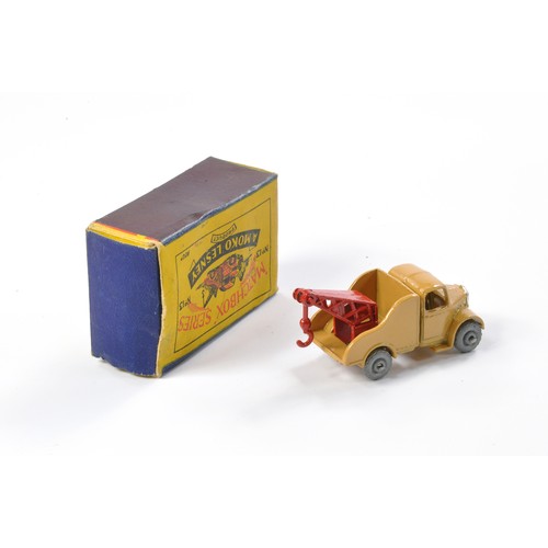 231 - Matchbox Regular Wheels No. 13a Bedford Wreck Truck. Tan and Red with silver trim. Generally excelle... 