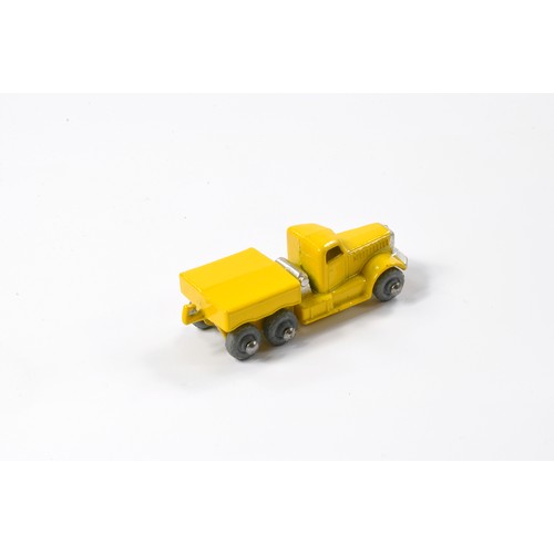 232 - Matchbox Regular Wheels No. 15a Diamond T Prime Mover. Yellow with silver trim. Generally very good ... 