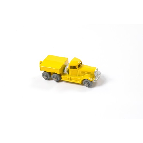 232 - Matchbox Regular Wheels No. 15a Diamond T Prime Mover. Yellow with silver trim. Generally very good ... 