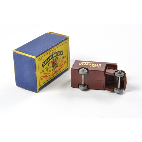 234 - Matchbox Regular Wheels No. 17a Bedford Removal Van. Maroon with Gold Trim. Generally excellent, wit... 