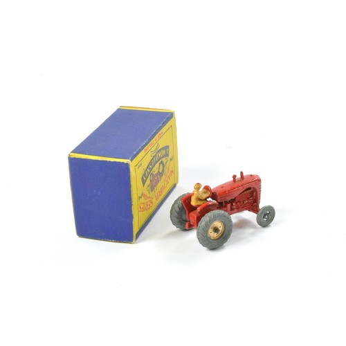 238 - Matchbox Regular Wheels comprising No. 4a Massey Harris Tractor. Red with Metal Wheels plus tan driv... 