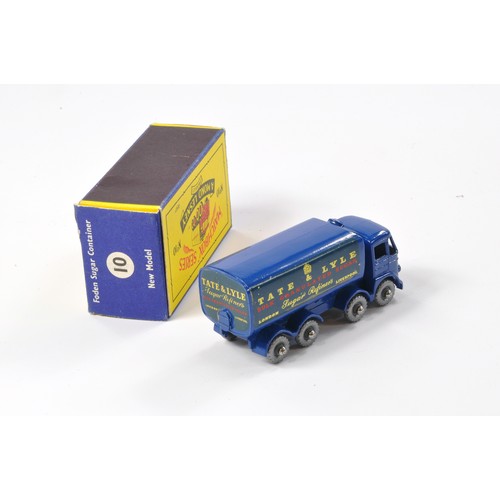 243 - Matchbox Regular Wheels comprising No. 10c Foden Sugar Container - Tate and Lyle. Dark blue, silver ... 