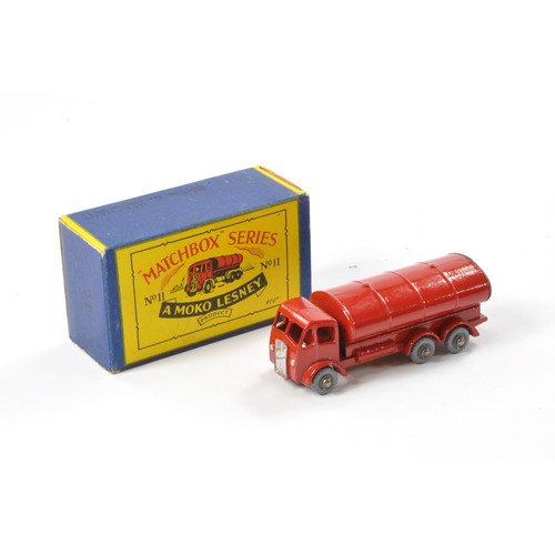 244 - Matchbox Regular Wheels comprising No. 11b ERF Petrol Tanker. Red with grey plastic wheels, silver t... 