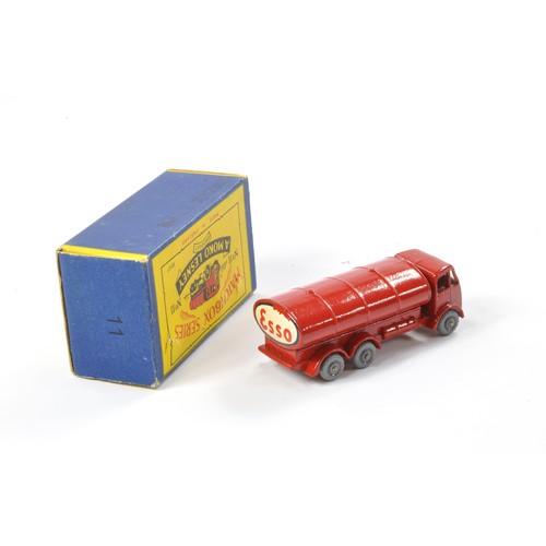 244 - Matchbox Regular Wheels comprising No. 11b ERF Petrol Tanker. Red with grey plastic wheels, silver t... 