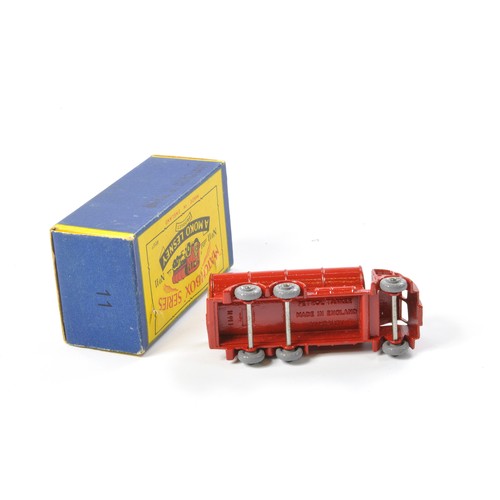 244 - Matchbox Regular Wheels comprising No. 11b ERF Petrol Tanker. Red with grey plastic wheels, silver t... 