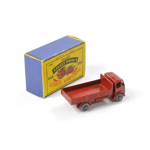 249 - Matchbox Regular Wheels comprising No. 20a ERF Stake Truck. Maroon Body with silver trim, grey plast... 