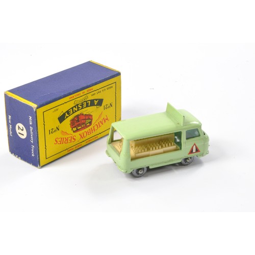 252 - Matchbox Regular Wheels comprising No. 21c Commer Milk Delivery Truck. Pale green with silver plasti... 