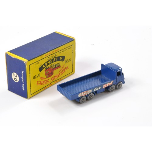 251 - Matchbox Regular Wheels comprising No. 20b ERF Ever Ready Transport Truck. Blue with grey plastic wh... 