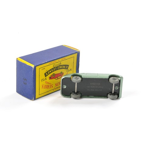 263 - Matchbox Regular Wheels comprising No. 53a Aston Martin. Metallic green with black base, metal wheel... 