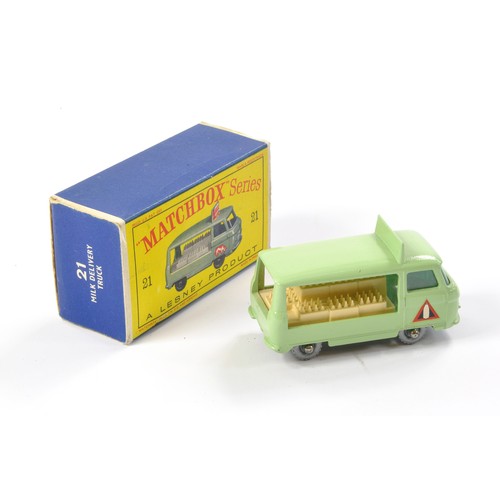 285 - Matchbox Regular Wheels comprising No. 21c Commer Milk Delivery Truck. Pale green with silver plasti... 