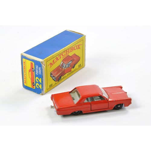 286 - Matchbox Regular Wheels comprising No. 22c Pontiac GP Coupe. Matt Red with light grey interior, silv... 