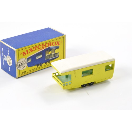 288 - Matchbox Regular Wheels comprising No. 23d Trailer Caravan. Lemon Yellow with pale blue interior Bla... 