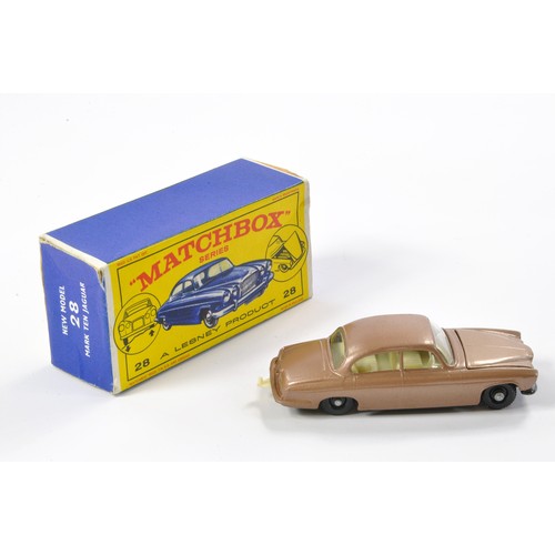 293 - Matchbox Regular Wheels comprising No. 28c Jaguar MK10. Metallic brown with black base, ivory interi... 