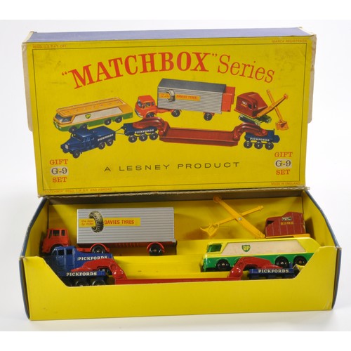 318 - Matchbox Regular Wheels G9 Major Pack Gift Set comprising: 1) No. M1 Leyland BP Autotanker, some res... 