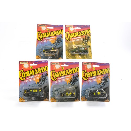 347 - Matchbox Superfast Blister Packs comprising Commando Series issues x 5 inc Gas Tankers. All look to ... 