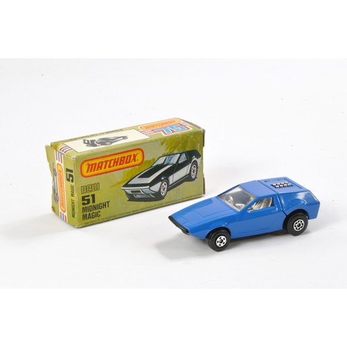 355 - Matchbox Superfast Made in Bulgaria No. 51d Midnight Magic. Blue with silver interior. Generally exc... 