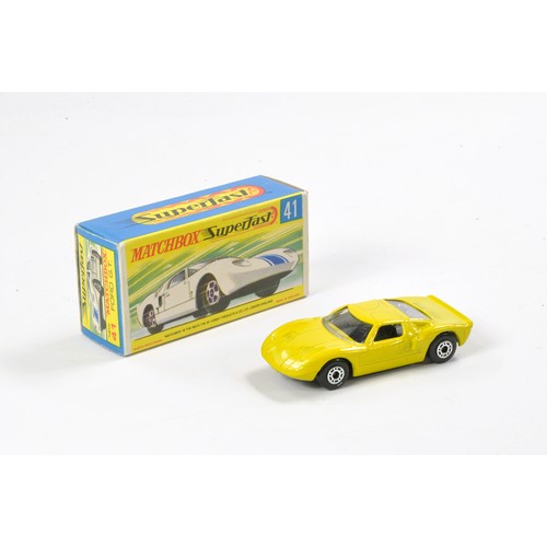 356 - Matchbox Superfast Made in Bulgaria No. 41a Ford GT. Yellow with black interior. Generally excellent... 