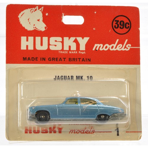 368 - Husky Models Export Carded Blister comprising No. 1 Jaguar MK10. Metallic Blue, yellow interior. Exc... 