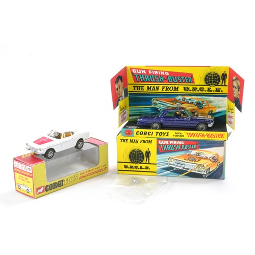 402 - Corgi No. 497 Man from UNCLE plus No. 201 Volvo The Saint's Car. Former is fair in reproduction box,... 